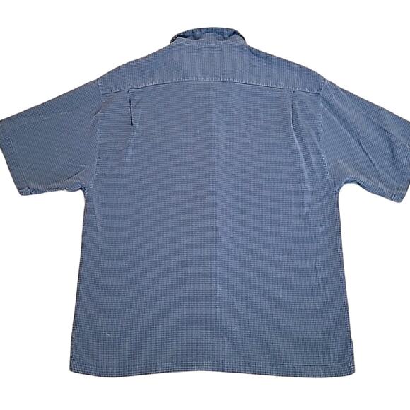 Tommy Bahama Silk Hawaiian Camp Shirt Men’s XL – Navy Blue Check – Island Vibes - Picture 2 of 5